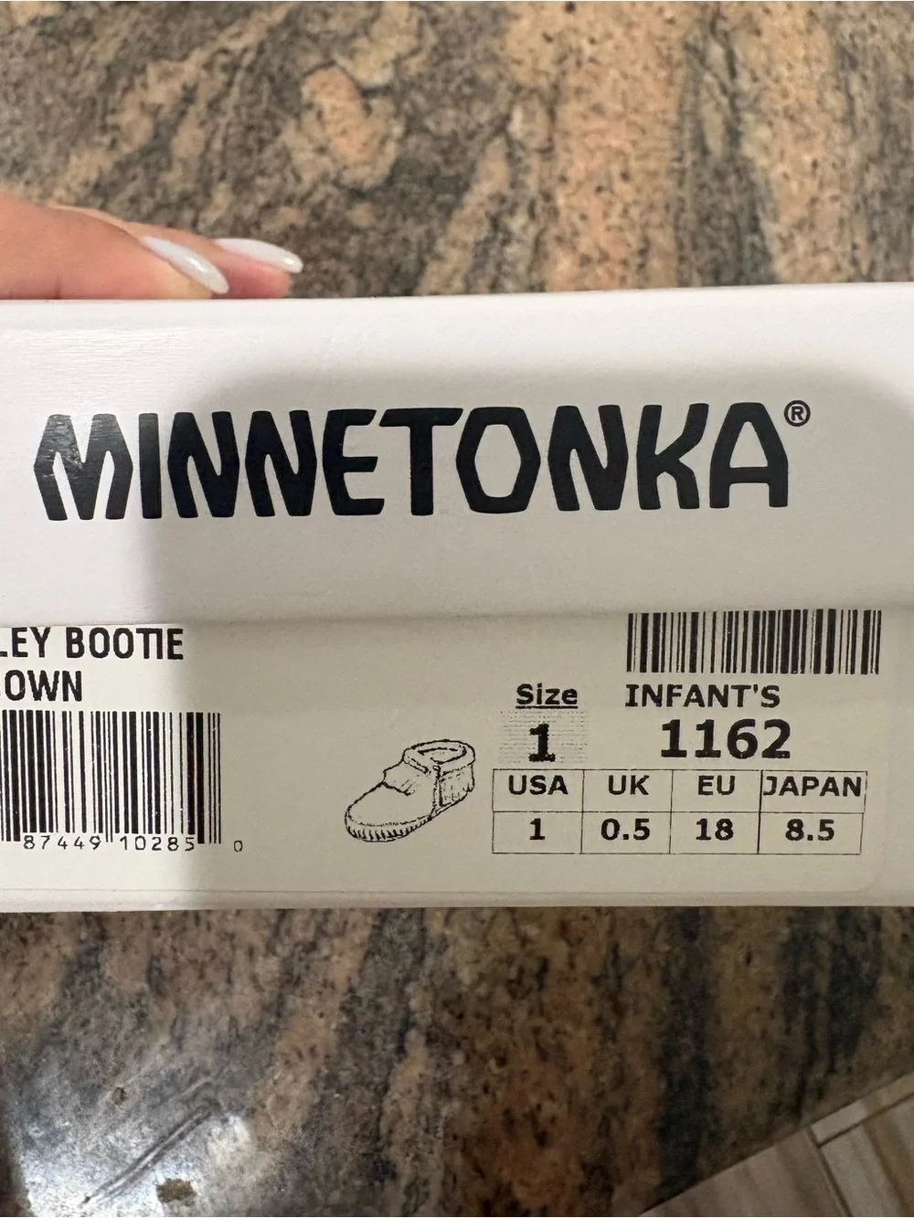 Minnetonka Riley Bootie. Size 1. Brand new with box.